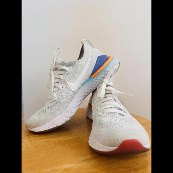 Size 6 - Nike Epic React Flyknit 2 White Jade Ember - Picture 7 of 9